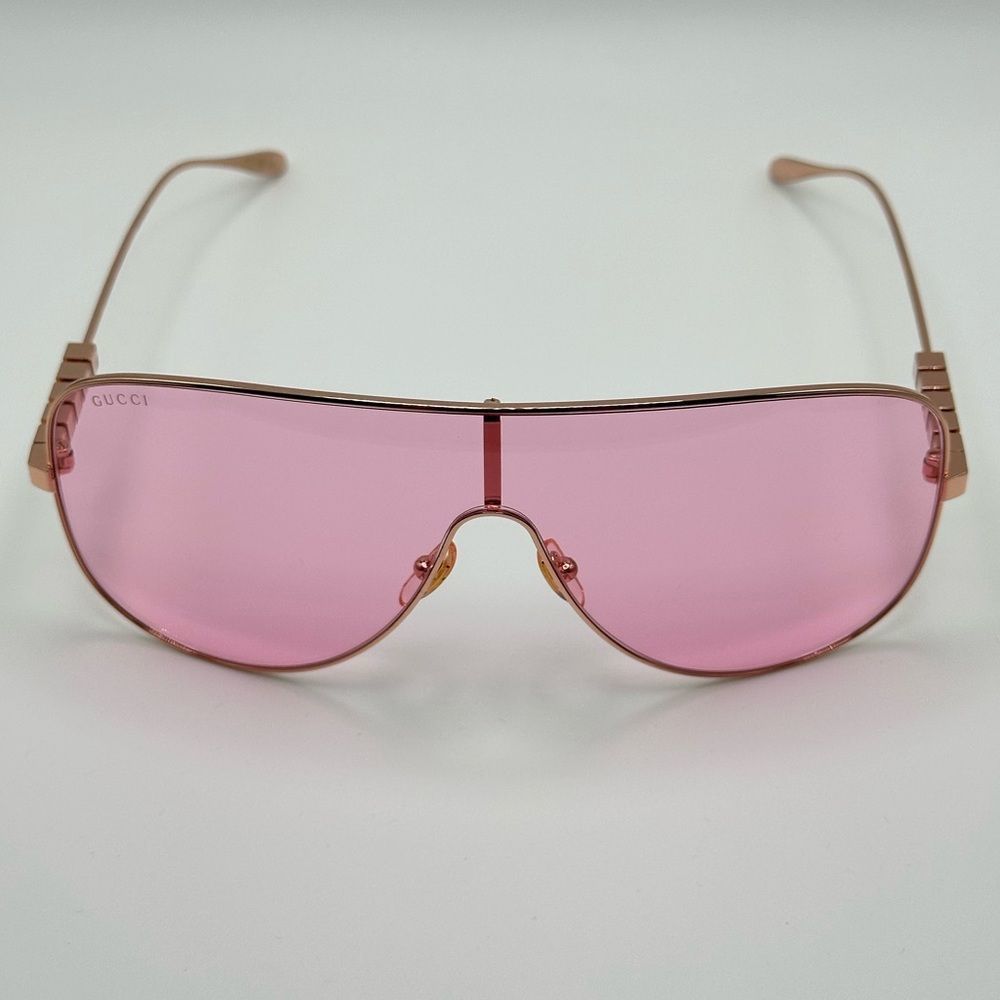 BRAND NEW GUCCI GG1436S 004 Gold Pink Unisex Sunglasses